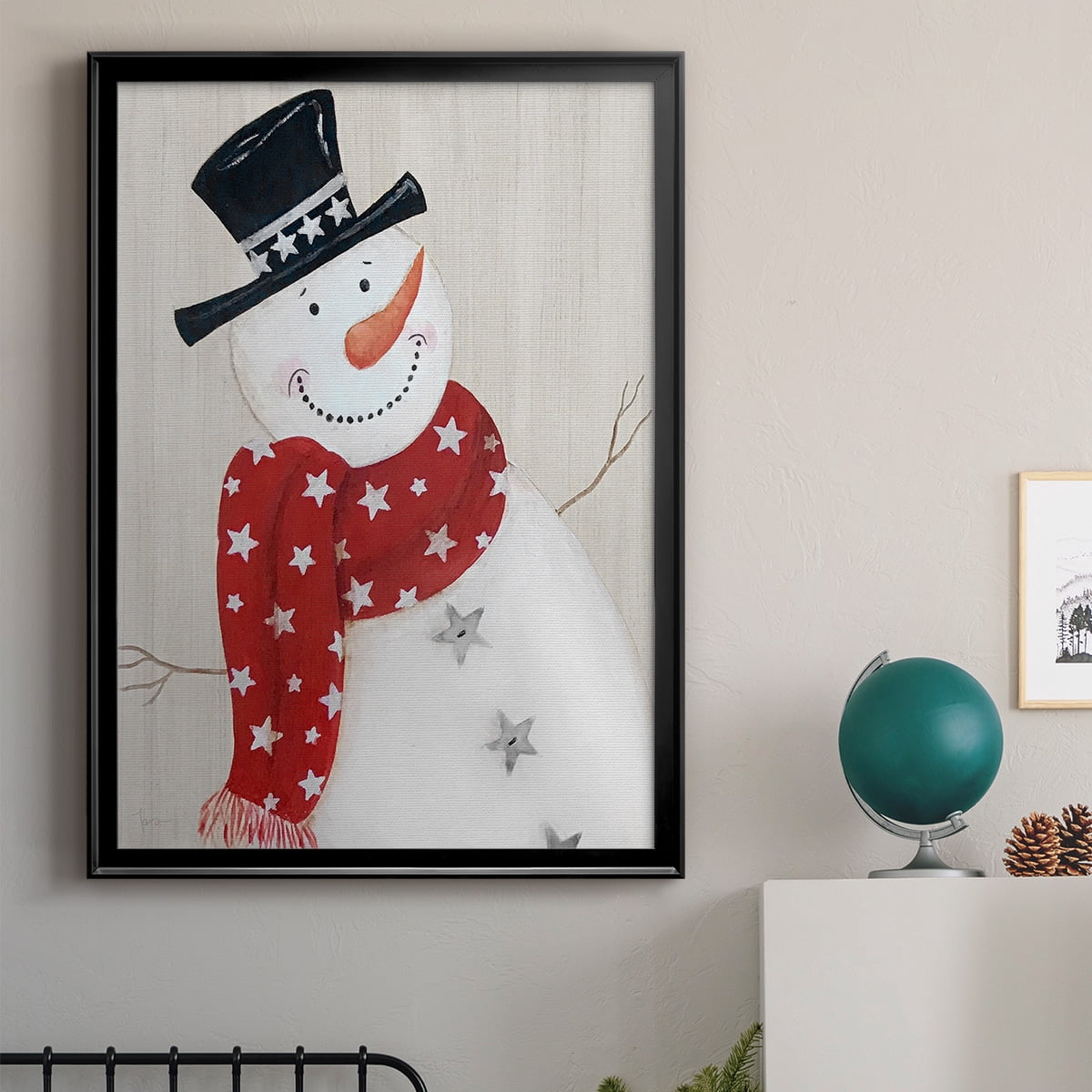 Festive Snowman I Premium Classic Framed Print - Ready to Hang