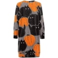 thumbnail image 2 of Women Halloween Print Long Sleeve Lace Up V-neck Mini Dress, 2 of 3