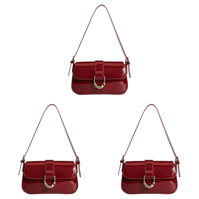 Bolso Hobo Con Hebilla para Mujer Bandolera Informal Citas Diarias () Rojo