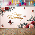 thumbnail image 3 of Floral Design Banner Butterfly Theme Decorative Flowers Celebration for Birthday Party Indoor Decoration Kids Event, 3 of 3