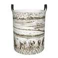 thumbnail image 2 of Goofa Rice Harvest Printed Circular Hamper,Laundry Basket with Handles,Storage Baskets Foldable,Large Capacity Laundry Hamper-Small, 2 of 8