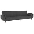 thumbnail image 2 of vidaXL 2-Seater Sofa Bed with Two Pillows Dark Gray Velvet, 2 of 10