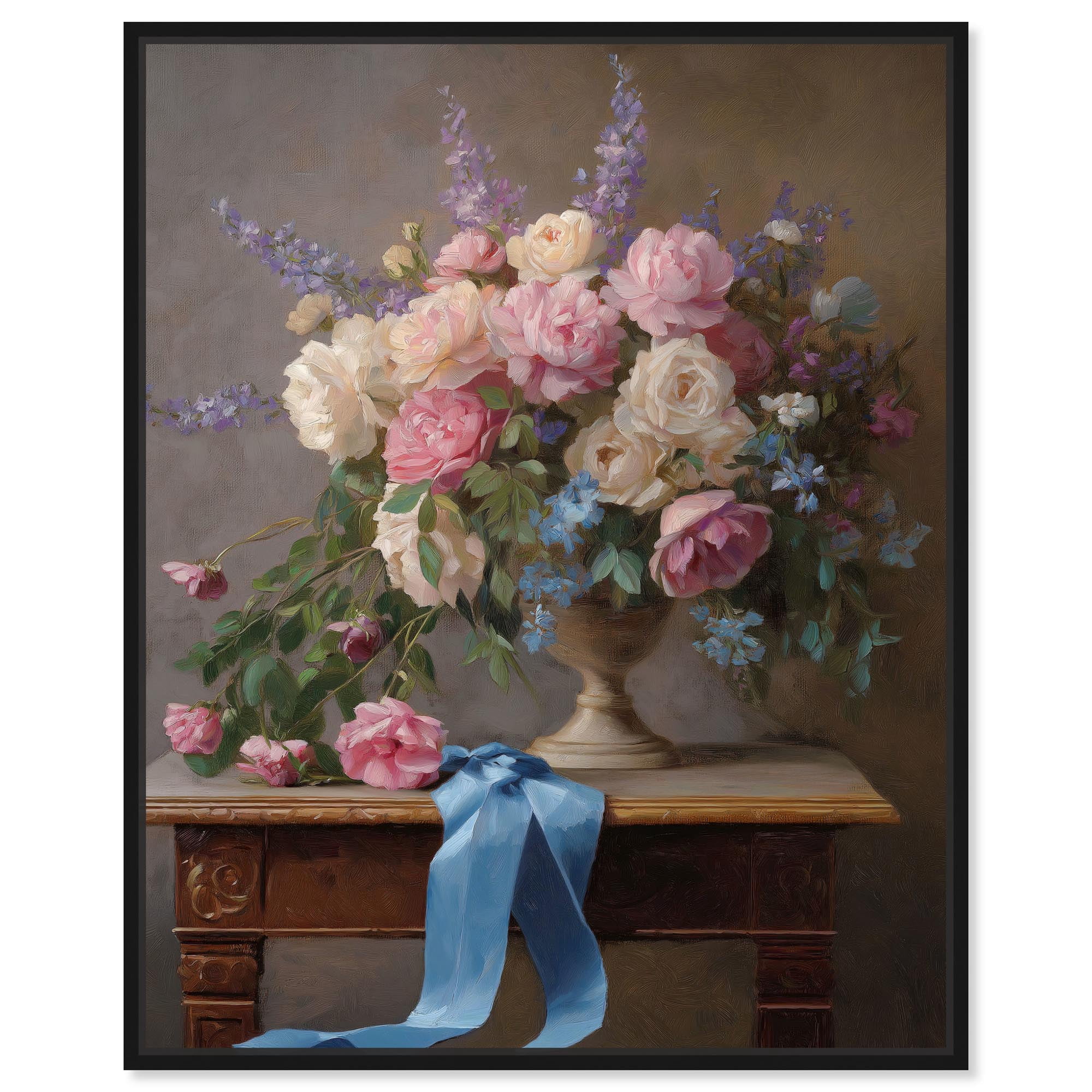 Bloom's Abundance Canvas Glam Farmhouse Art by Art Remedy, Black Frame, 16 x 20