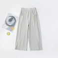 thumbnail image 4 of dazeni Girls Wide Leg Sweatpants Pockets Side Split Quick Dry Athletic High Waisted Baggy Causal Trousers Lightweight Outdoor Camping Green 12 Years, 4 of 6