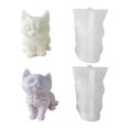 thumbnail image 2 of Sitting Cat Candle Molds 3D Animal Silicone Mold for Candle Making DIY Handmade Soap Aromatherapy Epoxy Resin Mould B, 2 of 4