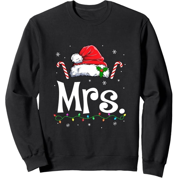 Mrs And Mr Claus - Sudadera divertida para parejas de Navidad a juego