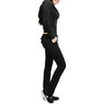 thumbnail image 2 of J. METHOD Womens Tracksuit Set Casual 2 Piece Outfit Slim Fit Velour Velvet Zip Up Hoodie Jacket Top and Sweatpants Sweatsuit NEWTS03 Black 2X, 2 of 6