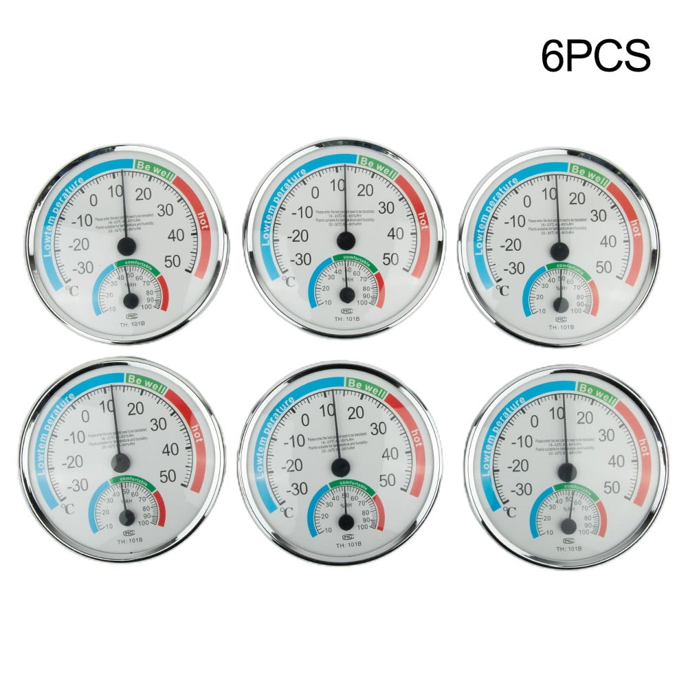 1/2/4/6pcs ThermometerHygrometer Thermo Analogue Humidity Stand White Wireless Indoor Room Climate Control Measurement Meter