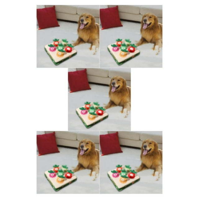 Maytalsory Adorable Carrot Plush Toy for Dogs Interactive Vegetable Fruit Pulling Carrots Plaything 6 Holes 5Set