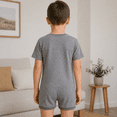 thumbnail image 3 of Special Needs Clothing with Tube Access For Older Children, Short Sleeve Bodysuit For Boys & Girls By Kaycey, Grey, 7-8 Years Old, 3 of 9