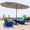 Brown A, variant on Bingirl 13 FT Double Sided Rectangle Patio Market Umbrella Heavy Duty Waterproof and Windproof Umbrella for Poolside Lawn and Backyard Gray