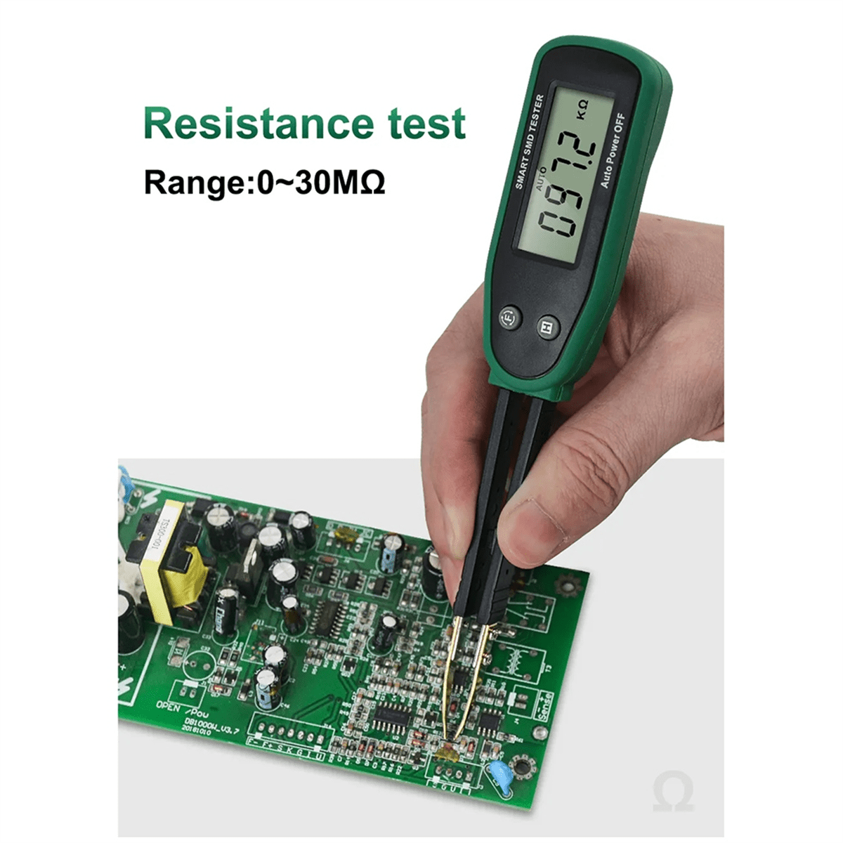 Smart SMD Tester Multimeter Auto Range Capacitance Resistance Diode Capacitor Rotable Tweezer LCD Display
