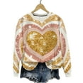 thumbnail image 4 of Uootdi Valentine's Day Sweatshirt for Women Crew Neck Love Heart Printed Graphic Sweatshirts Casual Holiday Long Sleeve Graphic Tee Tops Gift, 4 of 9
