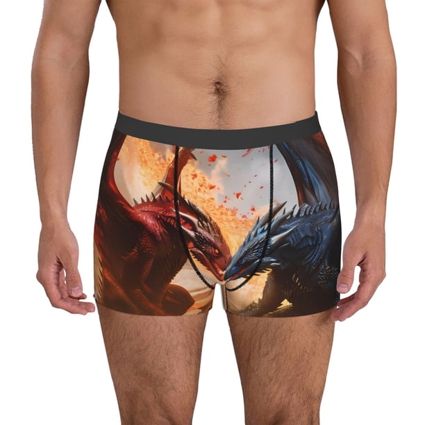 Fotbe Lava Dragon Calzoncillos Tipo Boxer con Bolsa de Soporte Total para Hombre, X-Temp Fresco, Transpirable y de Secado Rápido-Medium