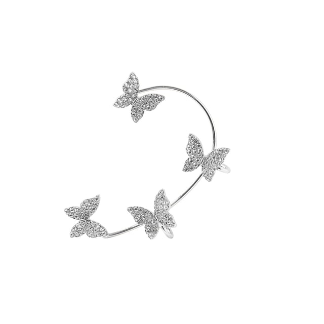 DPTALR Women's Diamond Butterfly Earrings Without Pierced Ear Clip Earrings 1PC