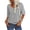 Gray, variant on Women's Summer V-neck Solid Color Half Sleeve Match Simple Casual T-shirt Tops