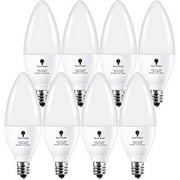 8 Pack Dimmable E12 Led Bulb 6W Candelabra Bulbs 5000K Cool White (60W Equivalent) E12 Light Bulb For Party Decoration, Porch, Home Lighting, Holiday Lighting, Chandelier Light Bulbs, Candelabra Bulbs