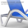 thumbnail image 3 of CQSXDA Modern Aluminum Pool Lounge Chair with Armrests  Featuring Textilene Fabric 5 Positions  Adjustable for Outdoor Use, Blue, 3 of 5