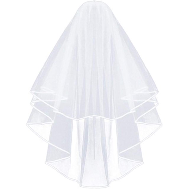 robe De Marie Courte Peigne 2 Niveaux Voile De Marie Ruban Brod Voile De Marie De Mariage Cathdrale Vintage Parfait Pour Les Couvertures De Banqu