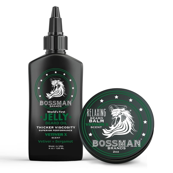 Combo de jalea de aceite para barba Bossman y bálsamo relajante para barba - Vetiver X Scent