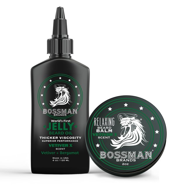Combo de jalea de aceite para barba Bossman y bálsamo relajante para barba - Vetiver X Scent