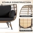 thumbnail image 3 of EastVita Single Standing Egg Chair Outdoor Patio Egg Chair with Cushions Metal Frame Stand Suitable for Balcony Terrace Living Room Black, 3 of 7