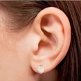 thumbnail image 3 of Opal Diamond Claddagh Motive Stud Earrings in 14k Rose Gold, 3 of 4