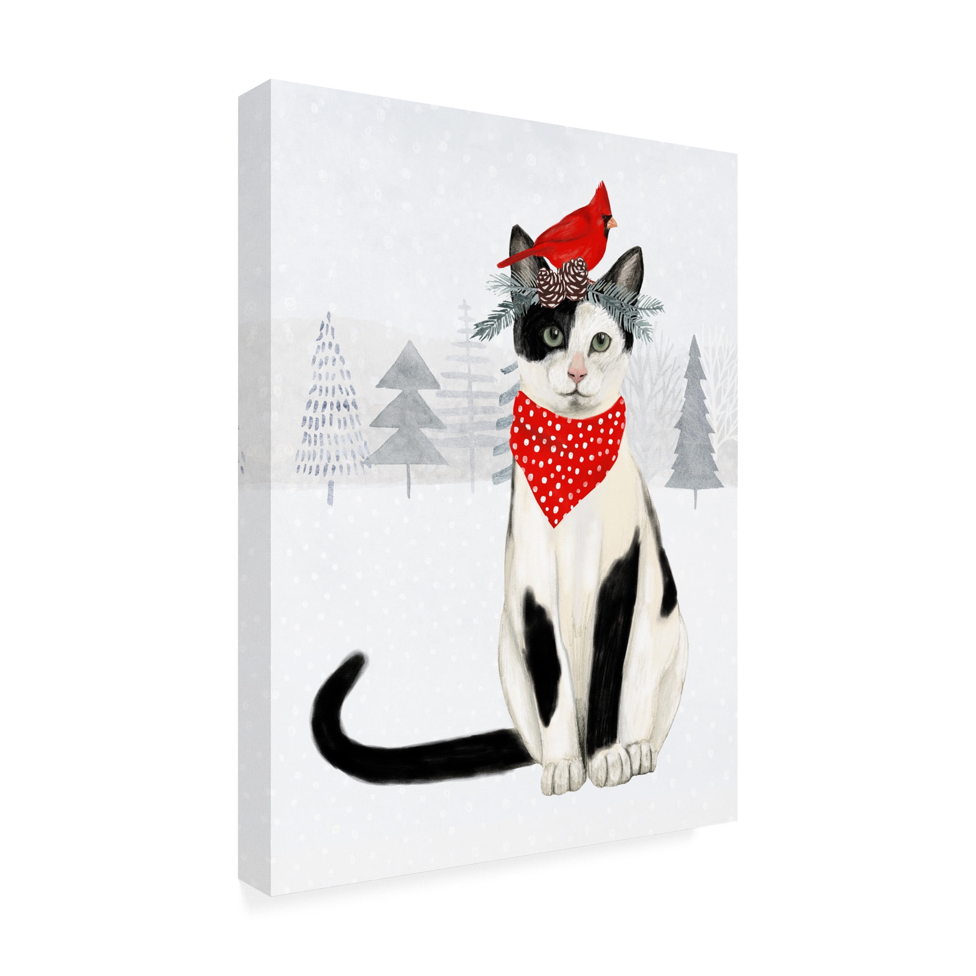 Trademark Fine Art 'Christmas Cats And Dogs VI' Canvas Art by Victoria Borges