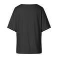 thumbnail image 6 of CAIVO Women's Summer Blouse Off Shoulder Shirts Casual Loose Short Sleeve Tunics Tops Trendy Solid Color Back To School Dailywear, 6 of 6