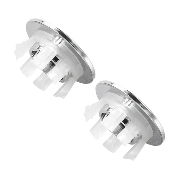 Unique Bargains Sink Overflow Covers Kitchen Basin Trim Round Hole Caps Insert Spares Silver Tone 2Pcs
