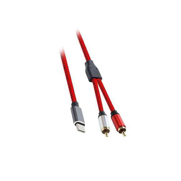 tamizeot USB Type C to Dual for RCA 2RCA Male Adapter Cable Stereo Audio Cord 1 Meter Red 3 Meter