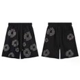 thumbnail image 4 of Trendy men and women loose summer casual shorts Kanye Style wooden cotton print loose pants outdoor leisure, 4 of 5