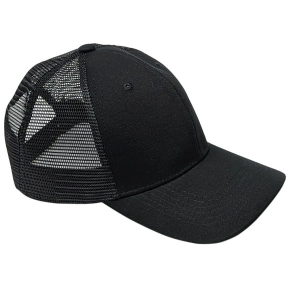 Black Curved Visor Blank Baseball Cap Adjustable Size Unisex