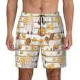 thumbnail image 2 of Picia Cute Bee Gnome2 pattern Mens Swim Trunks with Compression Liner Stretch Beach Shorts Quick Dry with Zipper Pockets No-Chafing Board Shorts-, 2 of 9