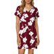 thumbnail image 5 of Zapatos de Vestido Casual para Mujeres con Cuello en V Impreso Y Mangas Enrolladas Vestido Corto para Mujeres Casual, 5 of 8