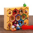thumbnail image 2 of Montessori Educativo Industrioso Pequeñas Abejas Juguetes De Madera Para Niños Juguetes Interactivos Tablero De Juego De Colmena Para Niños Juguetes Divertidos seitruly FN002296-00, 2 of 6