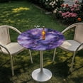 thumbnail image 3 of SEANATIVE 2 Pieces Round Table Top Covers Washable Cocktail Table Cloth High Top Tablecloth Stylish Stretch Fitted Table Topper Cap for Events Celebrations 24 x 24 Inch, Marble Violet Gold, 3 of 7