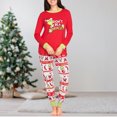 thumbnail image 4 of Pantalones De Camisa De Otoño Conjunto de pijama familiar de 2 piezas, vestido informal con estampado de dibujos animados para padres e hijos, traje diario Kuymtek Mujer Rojo Xl para Mujer, 4 of 6