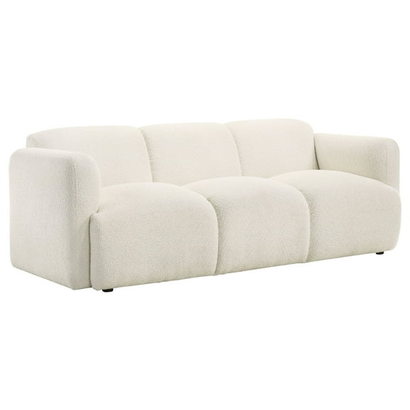 Dorset Fabric Upholstered Round Track Arm Sofa White