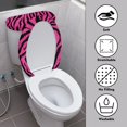 thumbnail image 3 of COEQINE Pink Zebra Print Toilet Lid Dust Cover Set Stretchable Easy Installation Elastic Bottom with a 2-Piece Toilet Cover Set for Home Bathroom Decoration, 3 of 7