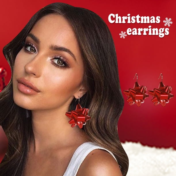 Pendientes para mujer, regalos para mujer, pendientes de moda para mujer, pendientes navideños, lindas joyas festivas, pendientes para envolver las orejas para mujer.