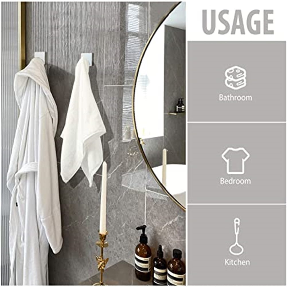 Kepooman Heavy Duty Wall Hooks Self Adhesive Towel Hook Waterproof Hooks, Adhesive Hooks for Hangingfor Keys Bathroom Shower Outdoor Kitchen Door Home Improvement Sticky Hooks 4 Pack, Silver Kepooman Heavy Duty Wall Hooks Self Adhesive Towel Hook Waterproof Hooks, Adhesive Hooks for Hangingfor Keys Bathroom Shower Outdoor Kitchen Door Home Improvement Sticky Hooks 4 Pack, Silver