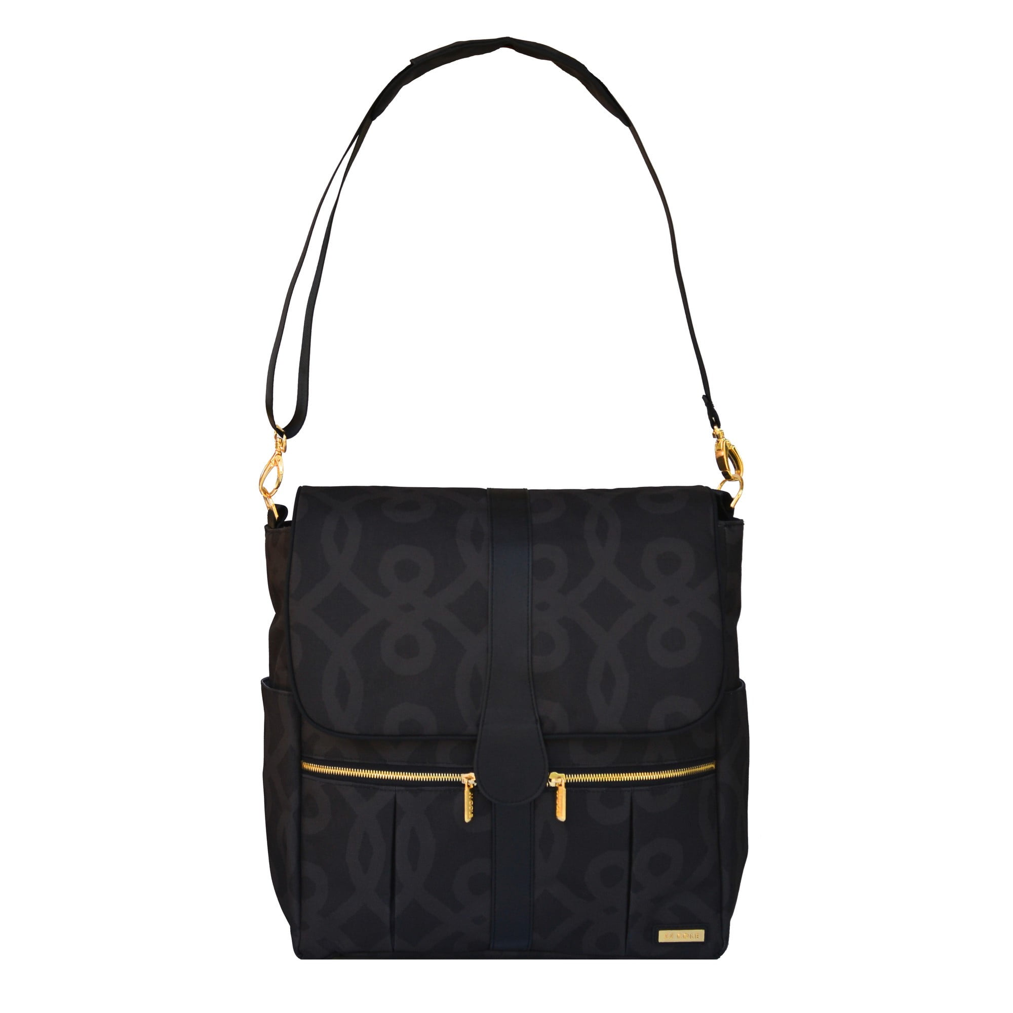 black and gold diaper bag backpack