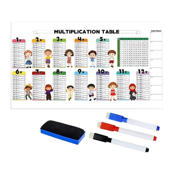 Tnarru Dry Erase Multiplication Chart Learn The Times Table for 3rd Grade Classroom 80cmx40cm
