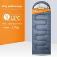 thumbnail image 1 of TFixol Winter Sleeping Bag for Adults - Thickened, Waterproof, Cold Weather Camping & Indoor Use, 90x31 Inch, Lightweight 1.3kg, Grey & Orange, Includes Storage Pouch, 1 of 6