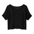thumbnail image 6 of Baeitkot Summer Women's Short-sleeved Sweater Summer Women's Bohemian Crochet Knit Solid Color Short-sleeved Sweater Black XL, 6 of 9