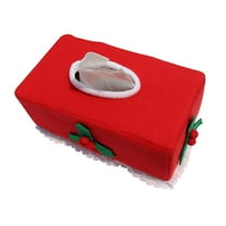 Masteelf Christmas Fruit Style Felt Tissue Box Case Holder (Red)