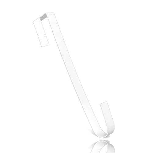 Wreath Hangers for Front Door,15" Wreath Hanger,Indoor or Outdoor Over The Door Wreath Hook Hanger for Easter Spring Halloween Xmas Wreath Decorations,Steel Material,20lb Load Bearing(White)