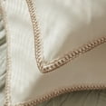 thumbnail image 2 of FY FIBER HOUSE Pack of 2 Farmhouse Decorative Throw Pillow Covers, Faux Burlap Linen Trimmed Tailored Edges Cushion Cover Pillowcases for Couch, Sofa, Decor, Bedroom, White 18 x 18 inches, 2 of 5