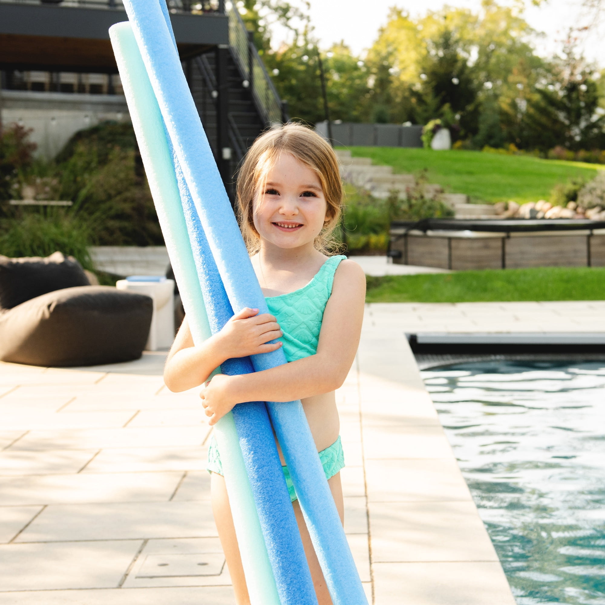 Big Joe Swim Noodle 40 Pack Foam Pool Noodles, Assorted Blues, 4 feet, 50"L x 2.25"W x 2.50"H each